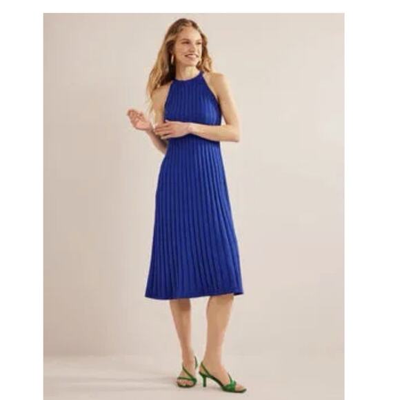 Boden Dresses & Skirts - Boden Blue Sleeveless Halter Top Knitted Midi Dress Sz 12 No Size Tag